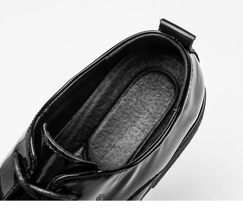 Schwarze, glänzende PU-Leder-Herrenschuhe für Freizeitveranstaltungen, Hochzeiten, bequeme formelle Business-Stiefel | 28008