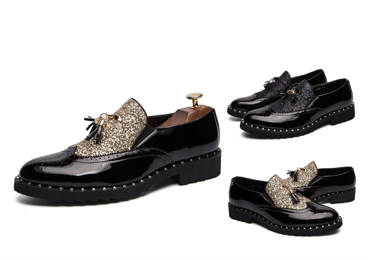 Elegante Herrenschuhe aus echtem Leder im Brautdesign