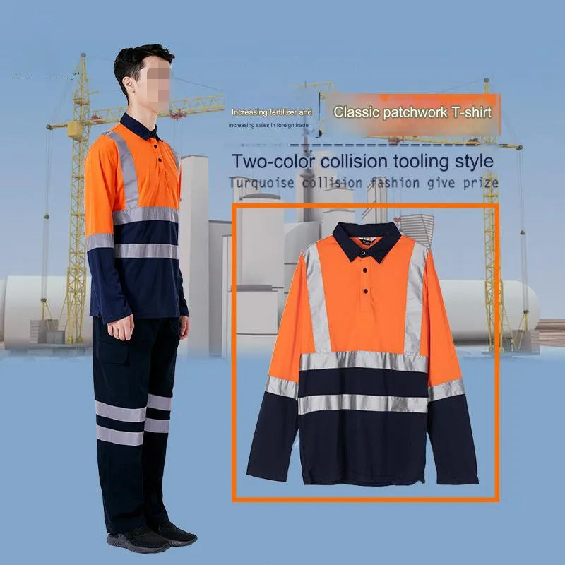 HiVis Construction Polo Reflektierendes Sicherheitshemd Gut sichtbare Arbeitskleidungsoberteile für Männer | SG2119X