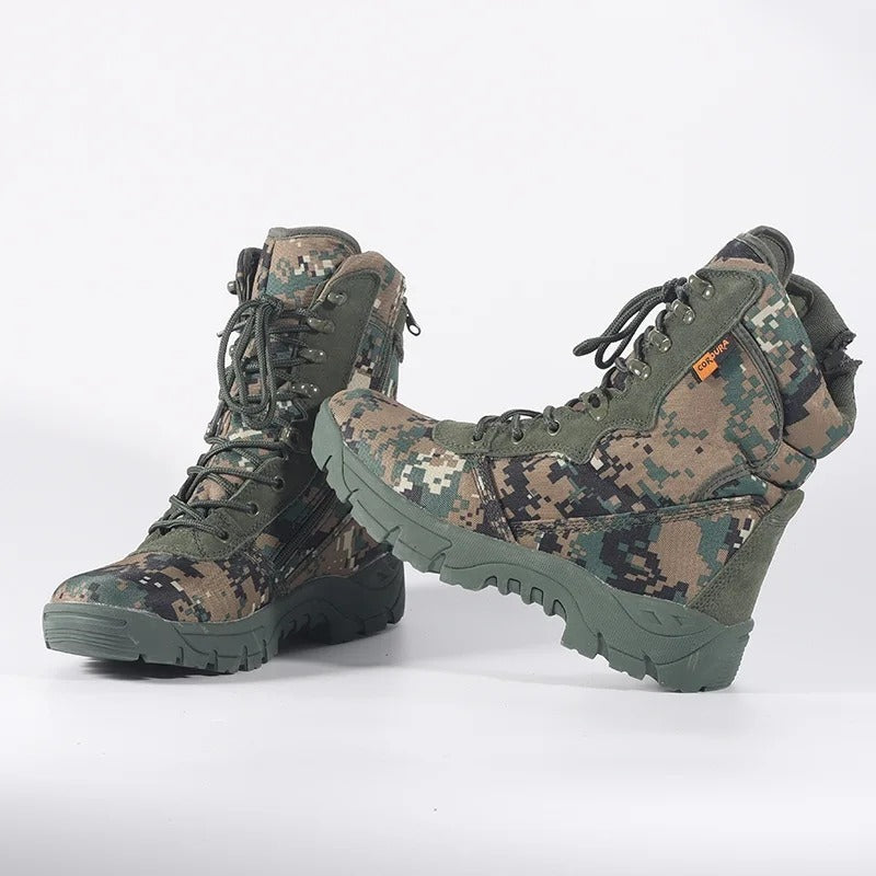 Herren Militärische Taktische Stiefel High-Top Army Camouflage Kampf Wanderschuhe mit seitlichem Reißverschluss | 101
