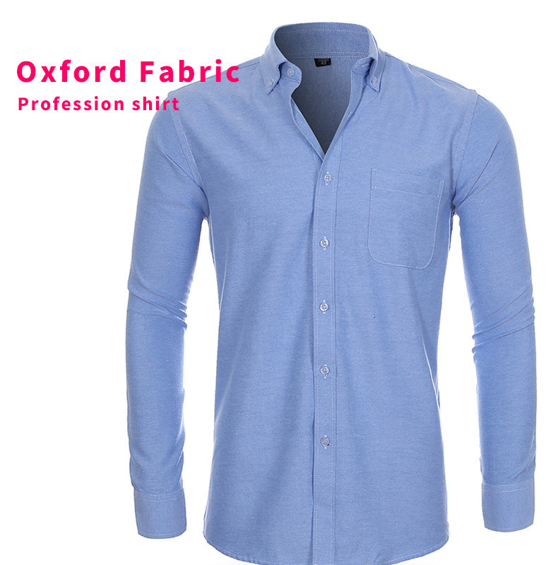 Herren Casual Oxford Spun Solid Color Shirt Langarm Herbst Kleidung Hemd | NJF