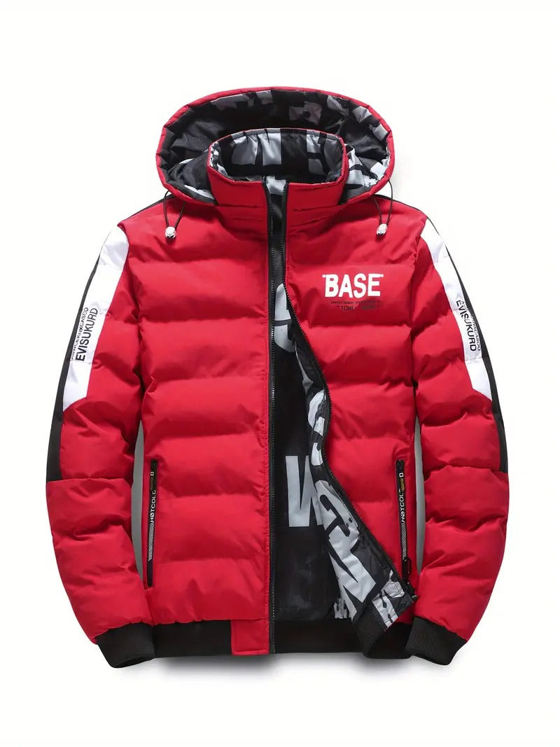Herren Pufferjacke mit Kapuze, lässige Regular Fit Wintermantel Daunenjacke | 2021/TL