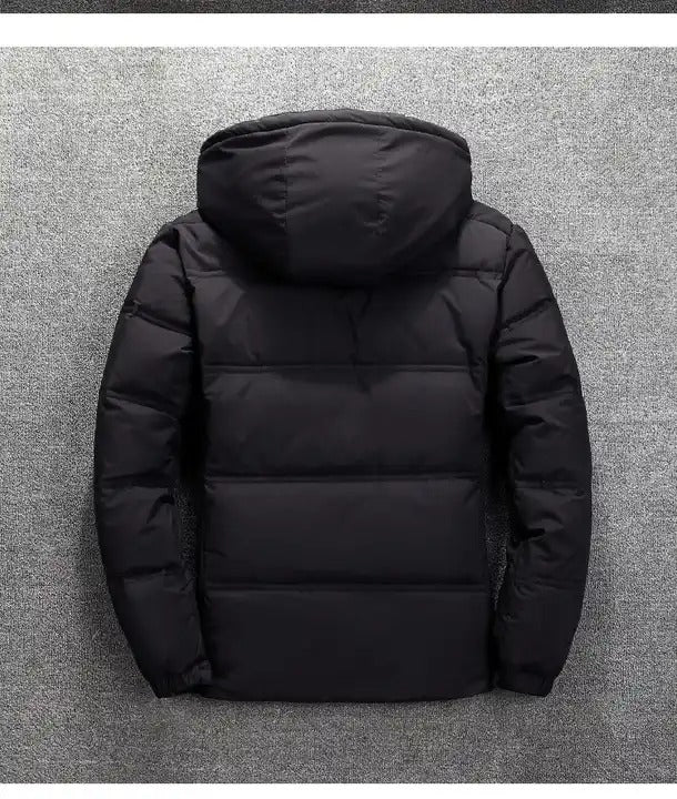 Herren Winter Warme Daunenjacke mit Kapuze, Mantel, Freizeitparkas, dicke weiße Entenjacke | 1897