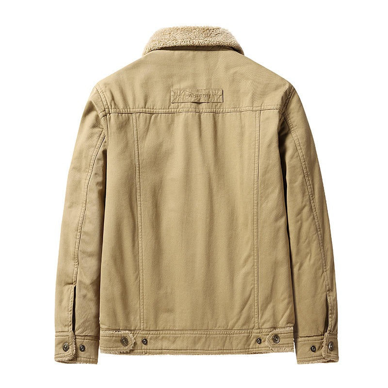 Dicke, warme Militärparkajacke für Herren mit Pelzkragen und Fleecefutter – Winterbombermantel | BK19811