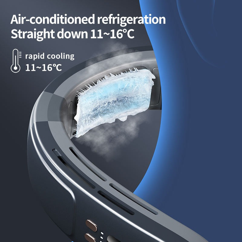 Intelligente Digitalanzeige Sommer-Nackenventilator USB-Handheld Leise Multifunktionale Mini-Klimaanlage ohne Flügel | WY-F21