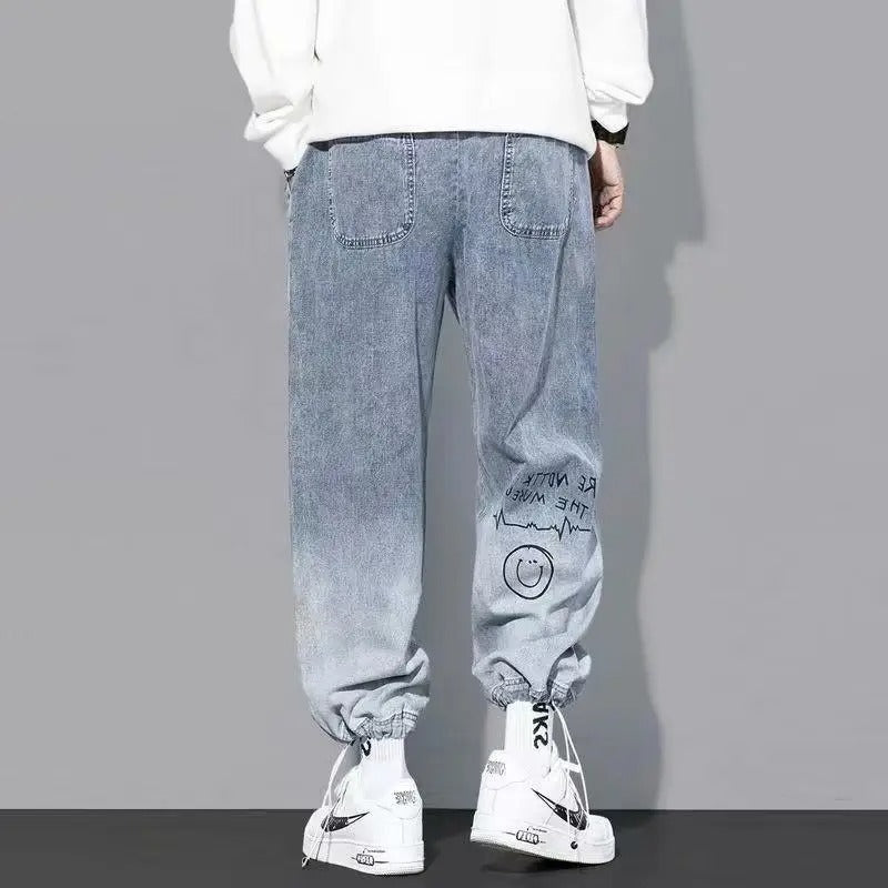 Neue Toon Design Jeanshose für Herren, bedruckt, lässig, locker, modisch, Cargo-Jeans | K5266