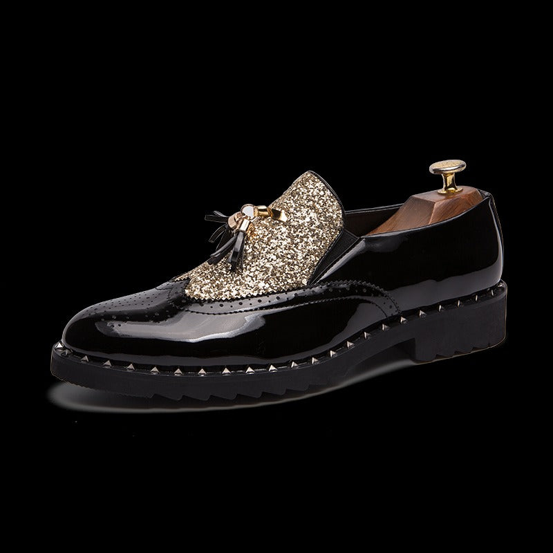 Elegante Herrenschuhe aus echtem Leder im Brautdesign