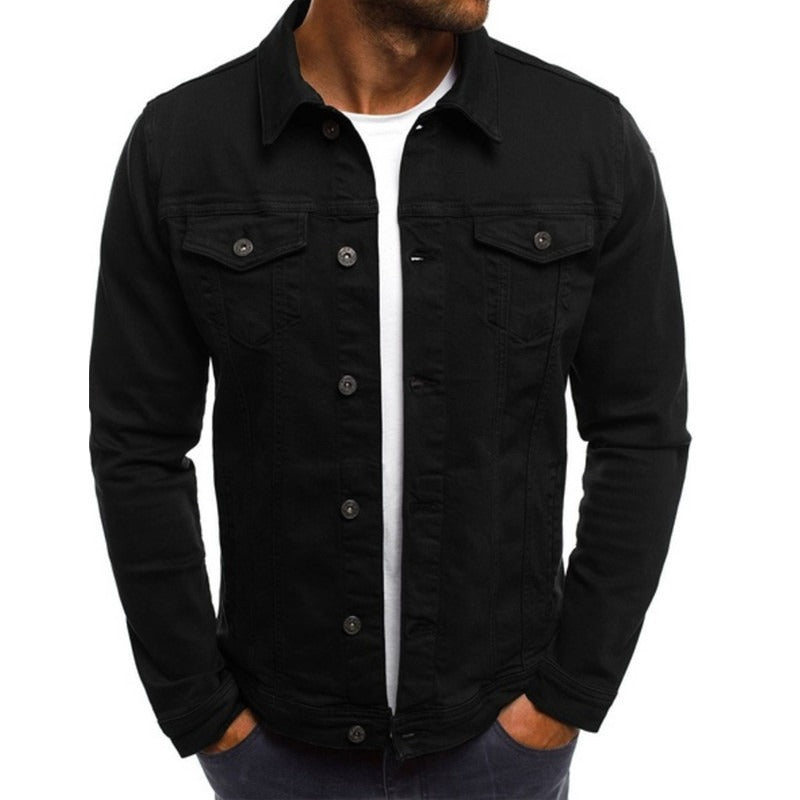 Hochwertige Jeansjacke, lässig, einfarbig, Streetwear-Mantel, Strickjacke, Knopfleiste, Arbeitsjacke, Oberteil | zc132