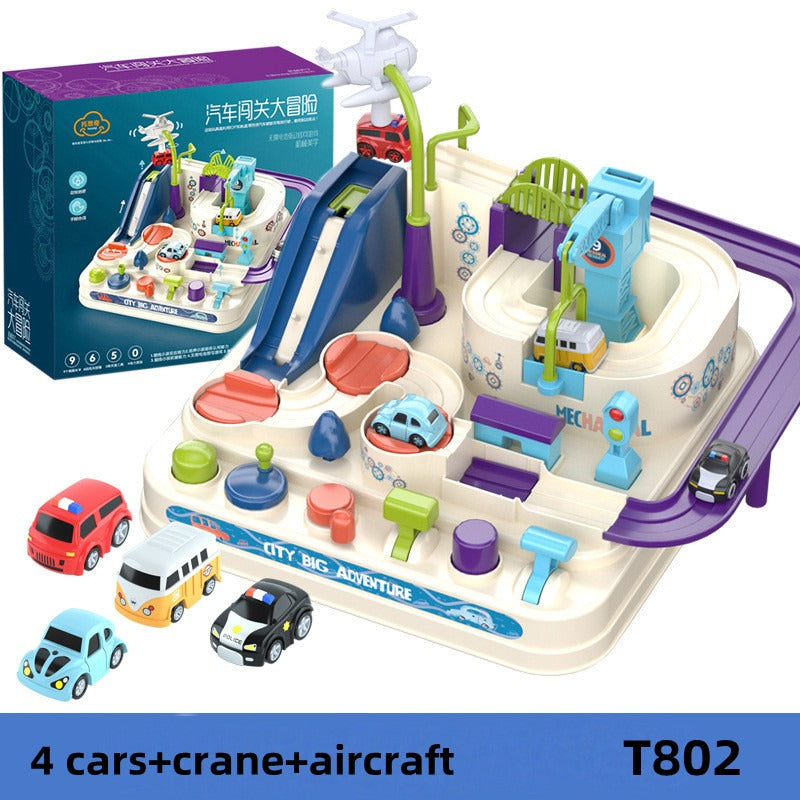 Kinder Abenteuer Fahrzeug Spielzeug Puzzle Stadt Rettung Pädagogische Spielsets Slot Car Track Spielzeug Mini Fernbedienung Autos