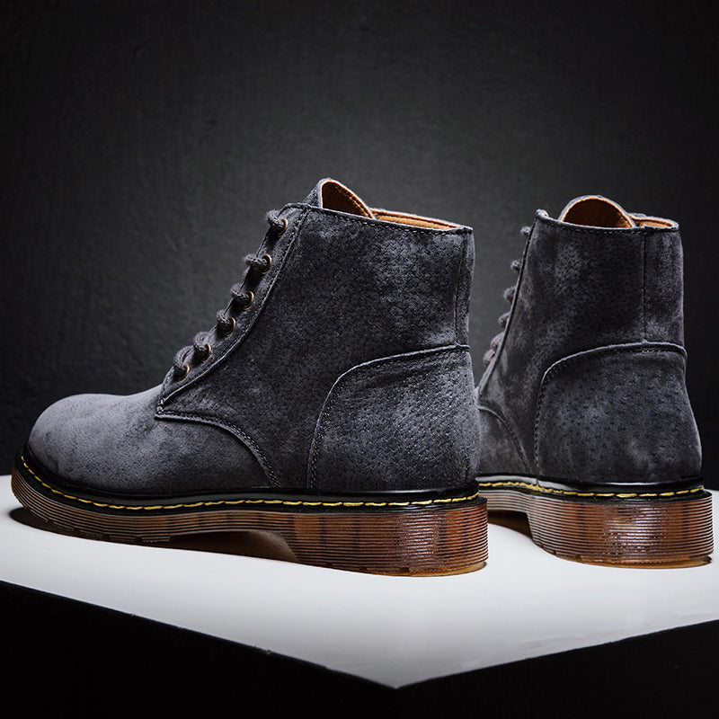 Britische Retro-Lederstiefeletten für Herren, modische Thermo-Outdoor-Schuhe | 8916