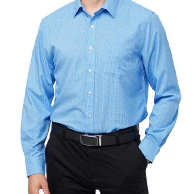 Herrenhemden Langarm Elastisch Falten Formelle Business Camisas Shirts | A7