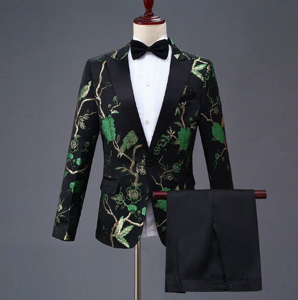 Herren Jacquard Anzug Business Hochzeit Party Smoking Kleid Blazer Hose Slim Fit Smoking | 1003