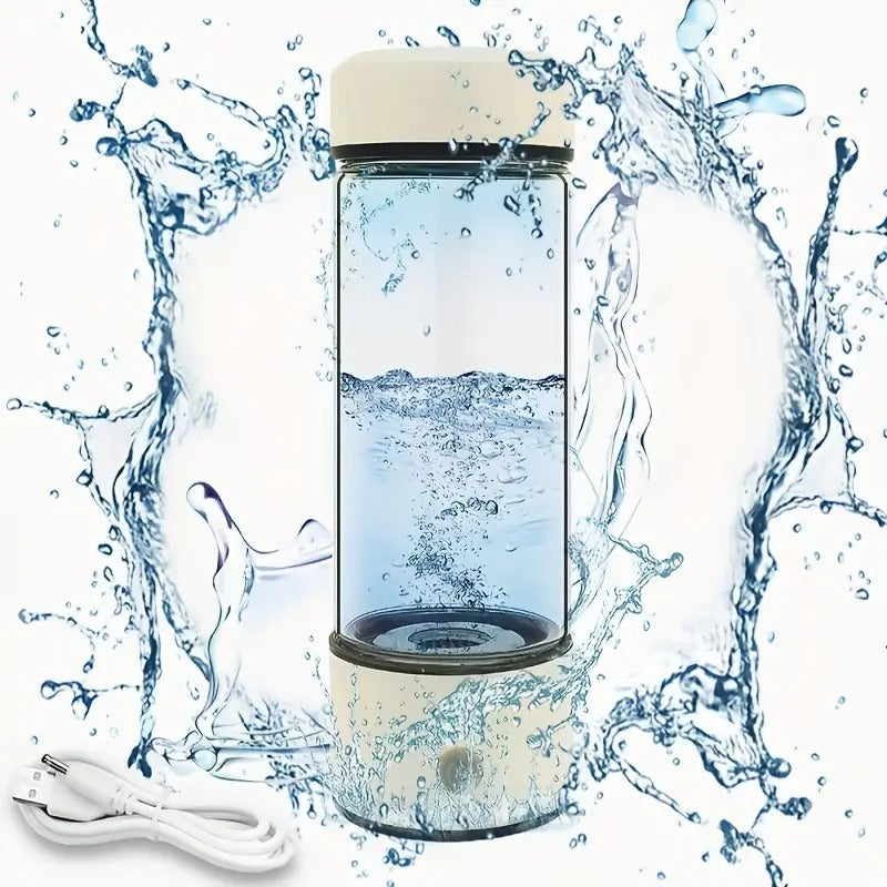 Wasserstoff-Wasserflasche – Per USB wiederaufladbar und tragbar mit Edelstahlverschluss. Verwandelt normales Wasser in wasserstoffreiche Flüssigkeit | TQ-08