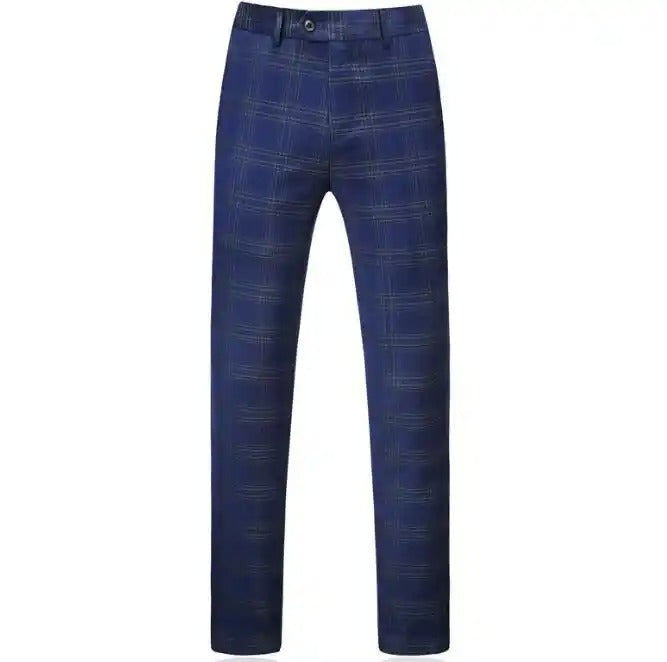 Dreiteiliger Herrenanzug mit Karomuster, Slim Fit, zweireihig, kariert, Jacke, Weste, Hose | 6027