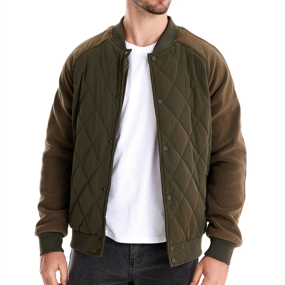 Stylische Herren Steppjacke mit Fleecefutter, Doppeltaschen & Raglanärmeln – Perfektes Freizeitoberteil | JK812