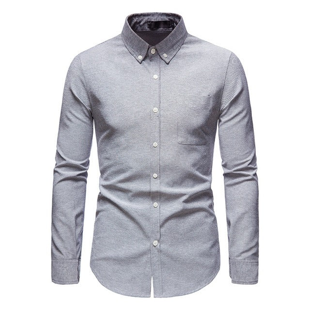 Herren Slim Fit Langarmhemden Streetwear Business Patchwork Formales Hemd