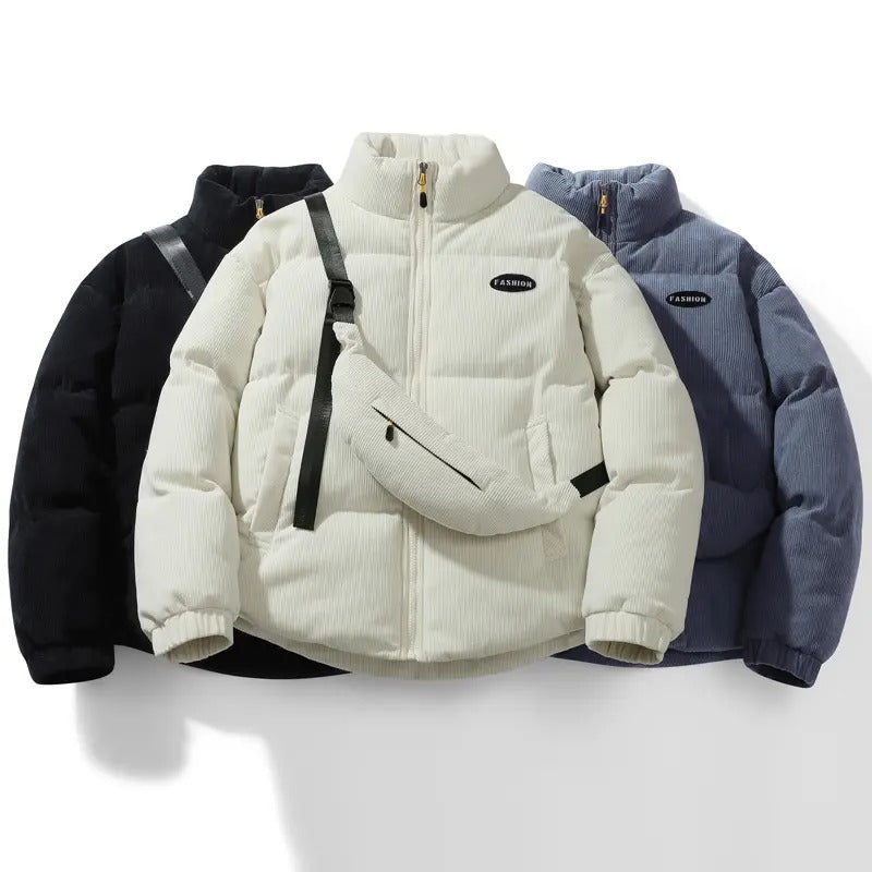 Wintermantel aus Cord, Pufferjacke, lockere, warme Bomberjacke aus Wattebaumwolle (Tasche nicht im Lieferumfang enthalten) | HP-009