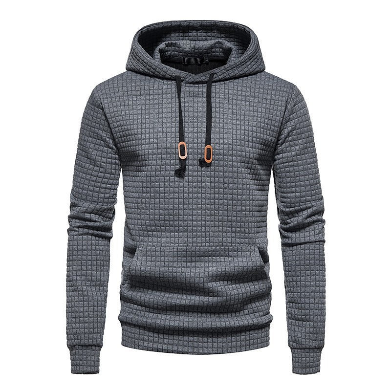Lässiger Pullover mit Kapuze, Sweatshirt, Waffelmuster, einfarbig, Hoodies | W02