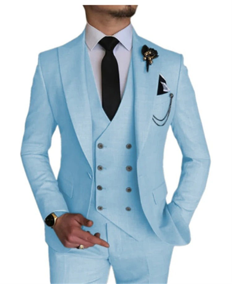 Herren 3-teiliger Anzug, maßgeschneidert, Hochzeit, Slim Fit, Business, Blazer, Jacke, Weste, Hose, Smoking | 101