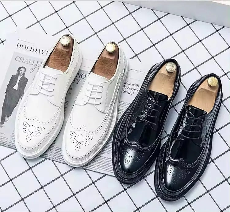 Herren Formelle Lederschuhe Kleid Hochzeit Oxford Brogue Männliche Schuhe Arbeitsstiefel