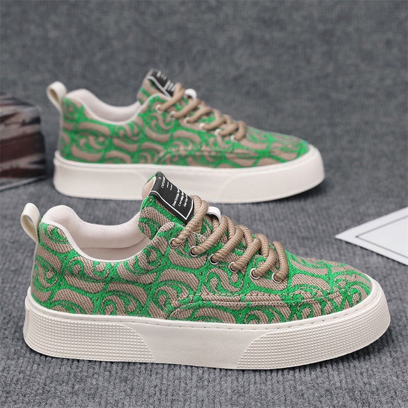 Herren Freizeitschuhe aus besticktem Stoff, niedrige Sneakers, weiche Sohle, trendige Sportschuhe | T24
