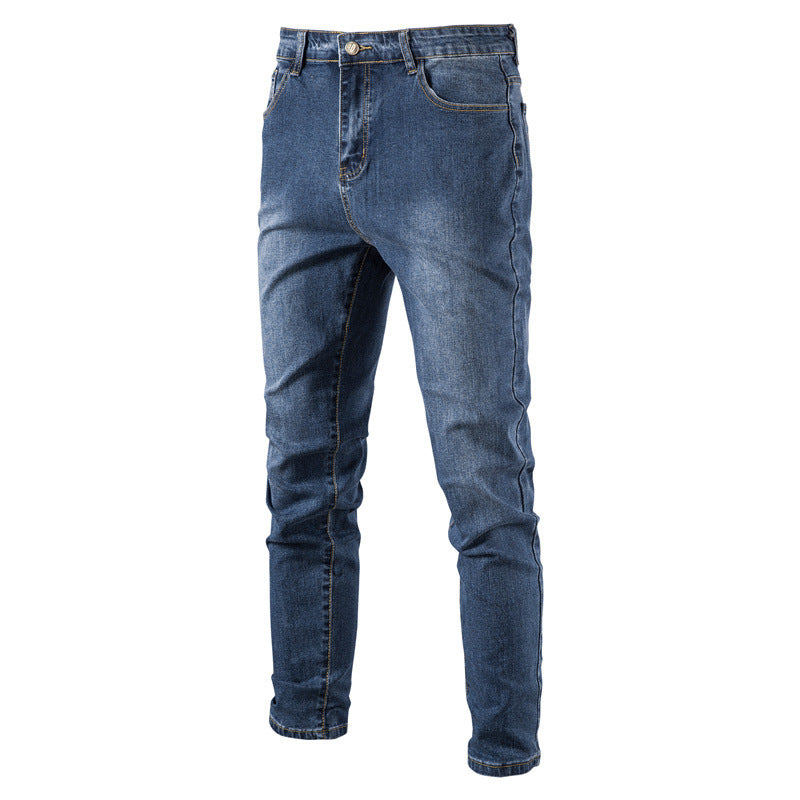 Herren Jeans Solid Casual Denim Jeans Slim Fit Stretch Denim Hose | 515-6183