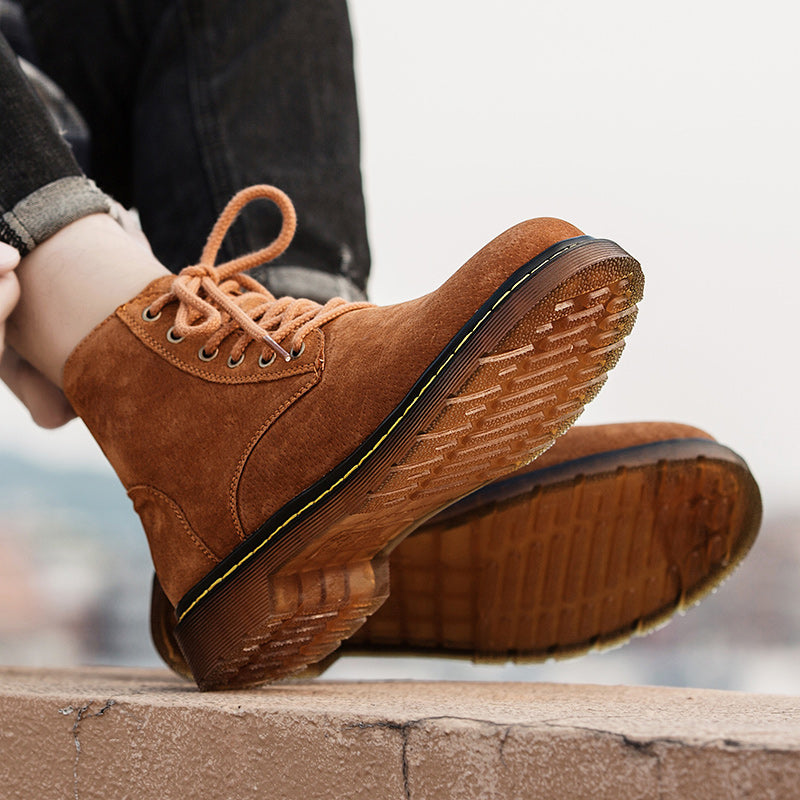 Britische Retro-Lederstiefeletten für Herren, modische Thermo-Outdoor-Schuhe | 8916