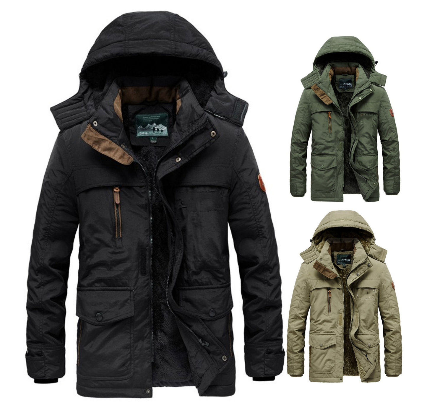 Gepolsterte Parkajacke für Herren im Freien, dicke, warme Winterjacke aus Wolle, Oberbekleidung, Windjacke, Parka-Mäntel | 1133
