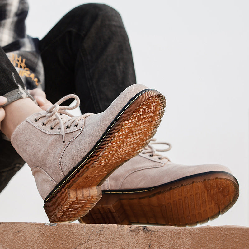 Britische Retro-Lederstiefeletten für Herren, modische Thermo-Outdoor-Schuhe | 8916