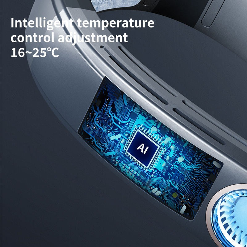 Intelligente Digitalanzeige Sommer-Nackenventilator USB-Handheld Leise Multifunktionale Mini-Klimaanlage ohne Flügel | WY-F21