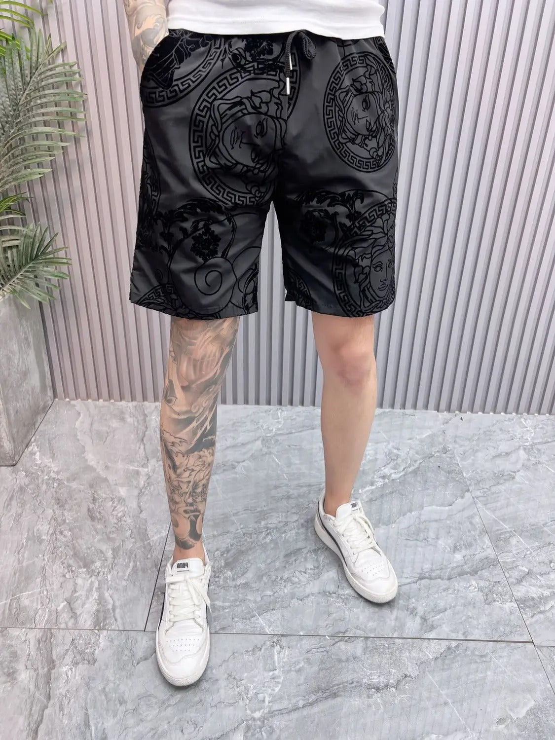 Lässige Polyester-Shorts für Herren, beflockt, kurze Shorts für den Sommer und den Strand, bedruckt | #71