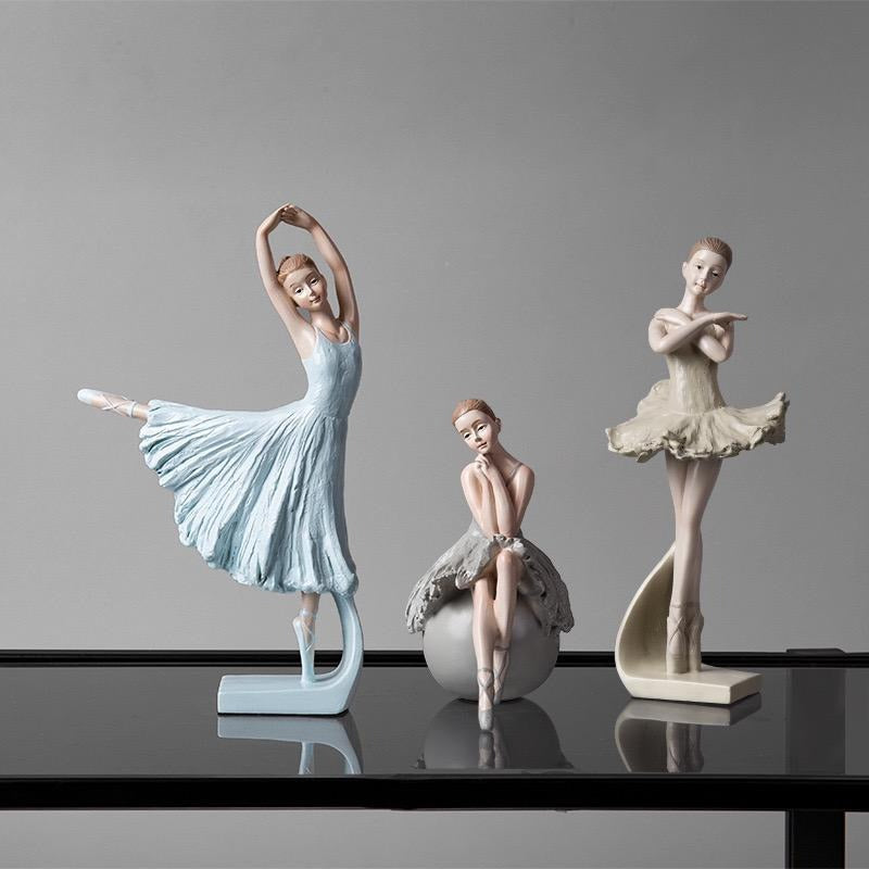 Moderne Ballettmädchen-Figur aus Kunstharz, elegante Skulptur für Heimdekoration und Geschenke | RRW2030