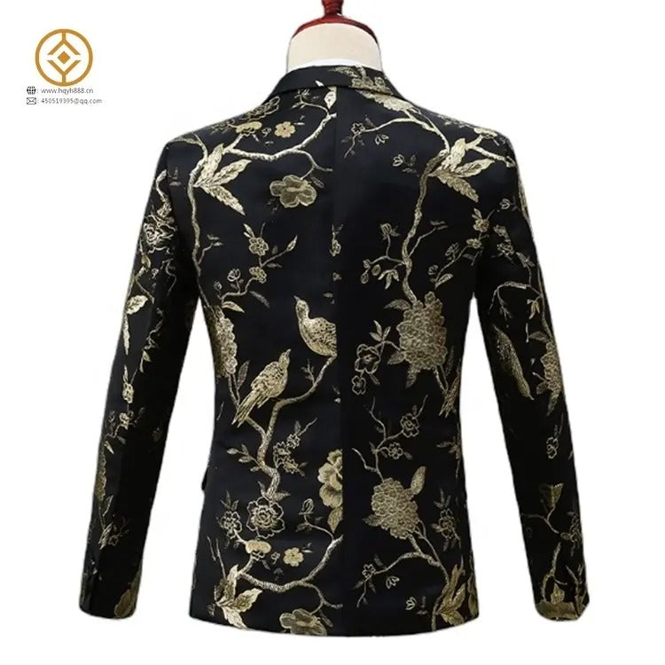 Herren Jacquard Anzug Business Hochzeit Party Smoking Kleid Blazer Hose Slim Fit Smoking | 1003