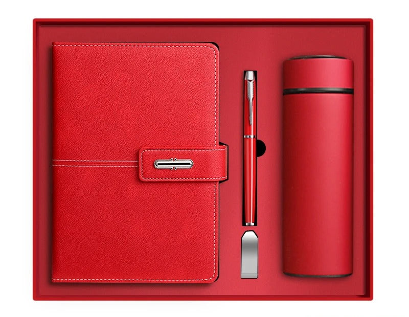 Premium A5 Notizbuch Geschenkset mit Stift USB-Stick & Thermobecher Geschenkset | 11111