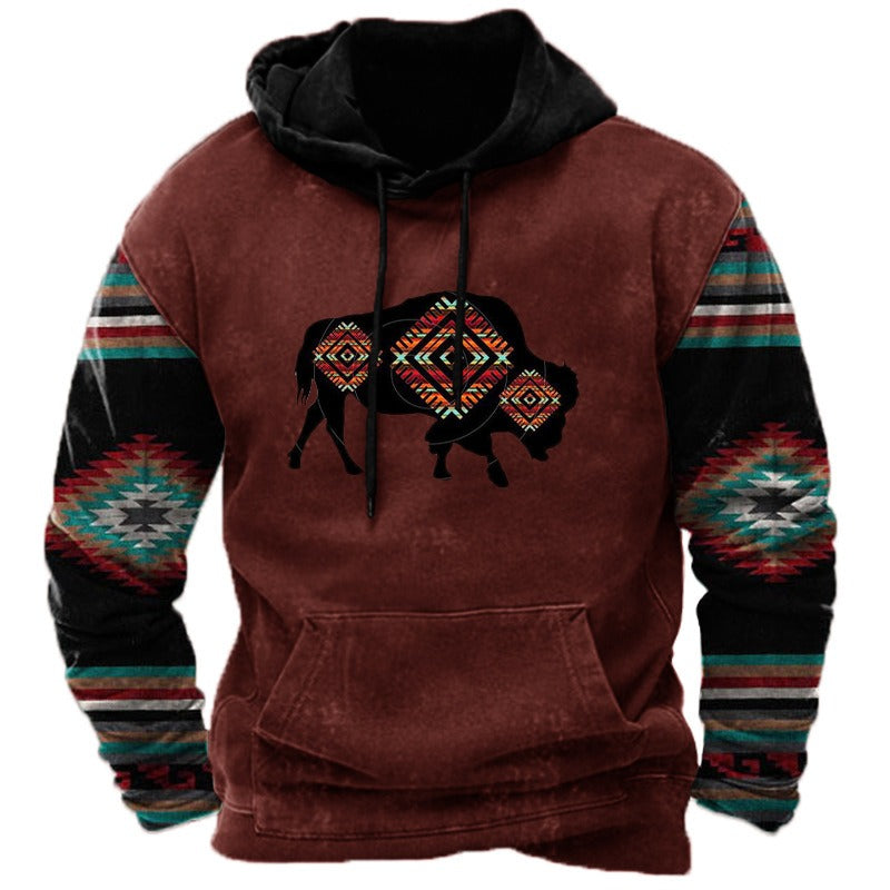 Herren Pullover Sweatshirt mit Kapuze Tier Farbblock 3D-Druck Streetwear Hoodies