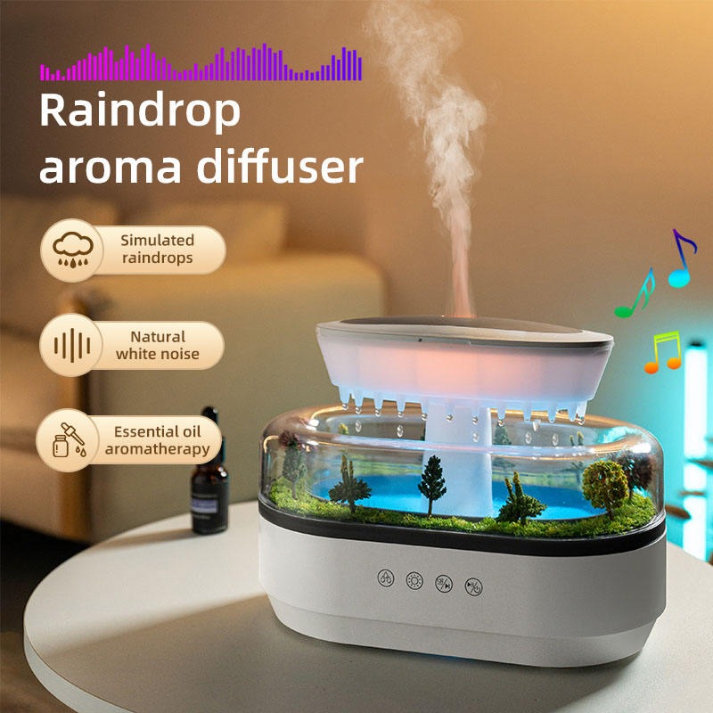 Raindrop Ultraschall-Luftbefeuchter & Smart Home Weißes Rauschen & Duftmaschine Aromatherapie-Diffusor | LW286