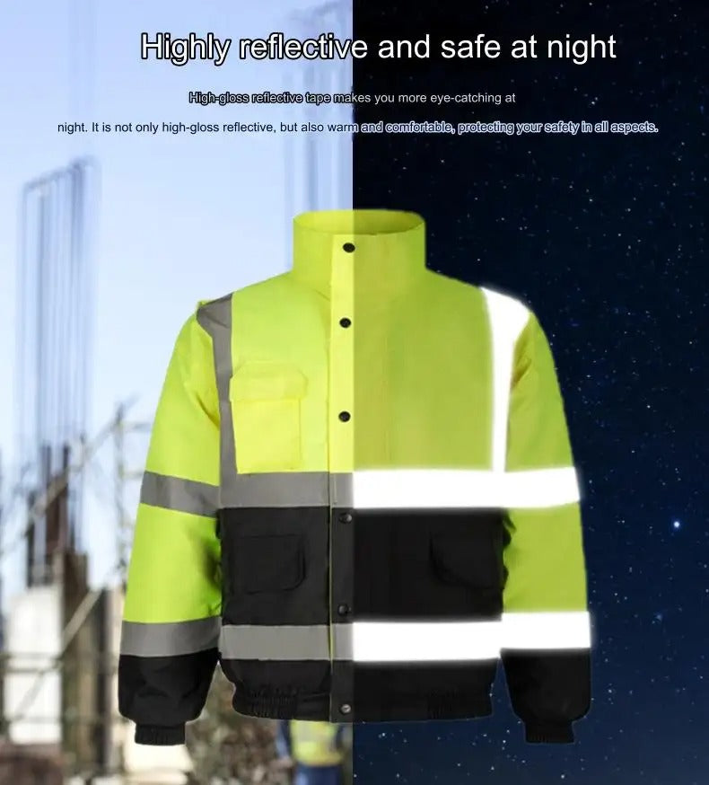 Warnschutz-Fleecejacken mit reflektierenden Warnschutzelementen – Warme Winter-Arbeitskleidung | GHVP211&218