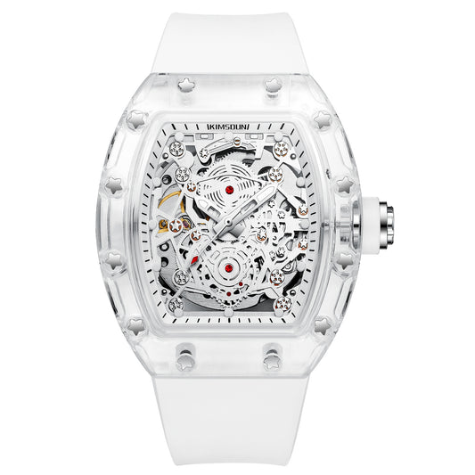 Herrenuhren Luxus Transparente tonnenförmige hohle automatische mechanische Uhr | K-2015A