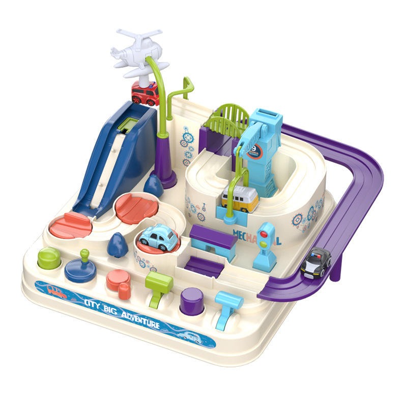 Kinder Abenteuer Fahrzeug Spielzeug Puzzle Stadt Rettung Pädagogische Spielsets Slot Car Track Spielzeug Mini Fernbedienung Autos