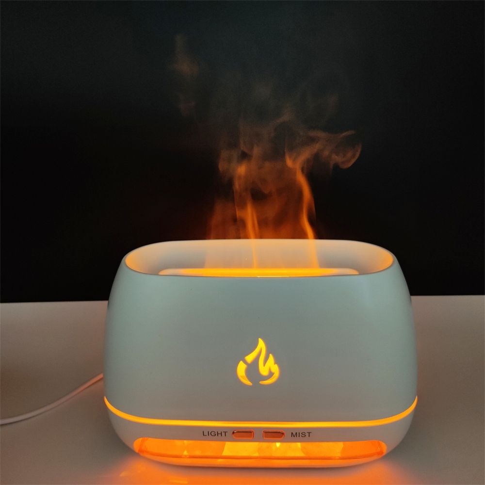Himalaya-Kristallsalzsteine, Aroma-Luftbefeuchter, 7 Farben, LED, USB, tragbar, Feuerflamme, Aromatherapie, ätherisches Öl, Diffusor | 101