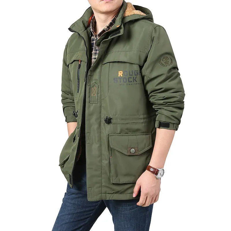 Winter Pufferjacke Plaid Baumwolle Militär Kampf Outdoor Taktischer Parka Mantel mit Kapuze | 086