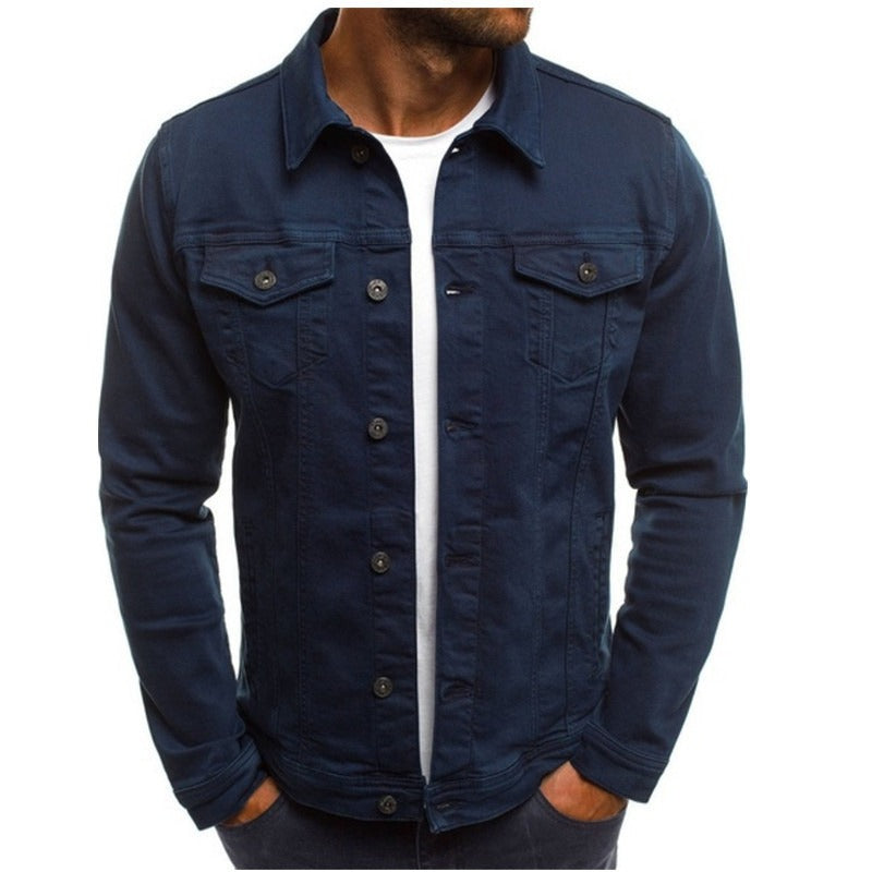 Hochwertige Jeansjacke, lässig, einfarbig, Streetwear-Mantel, Strickjacke, Knopfleiste, Arbeitsjacke, Oberteil | zc132