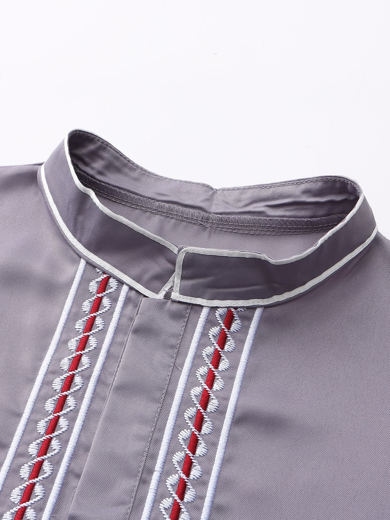 Arabische Robe für Herren, langärmlig, bestickt, Ethno-Stil, mit Stehkragen | 25017