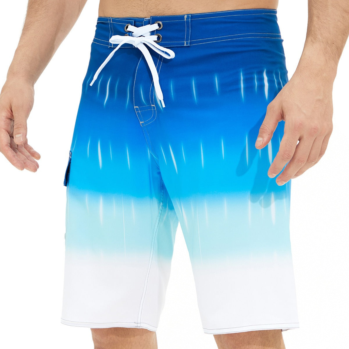 Herren Badehose mit Streifenmuster, Shorts mit Kordelzug, Sommer-Strandshorts | 1053