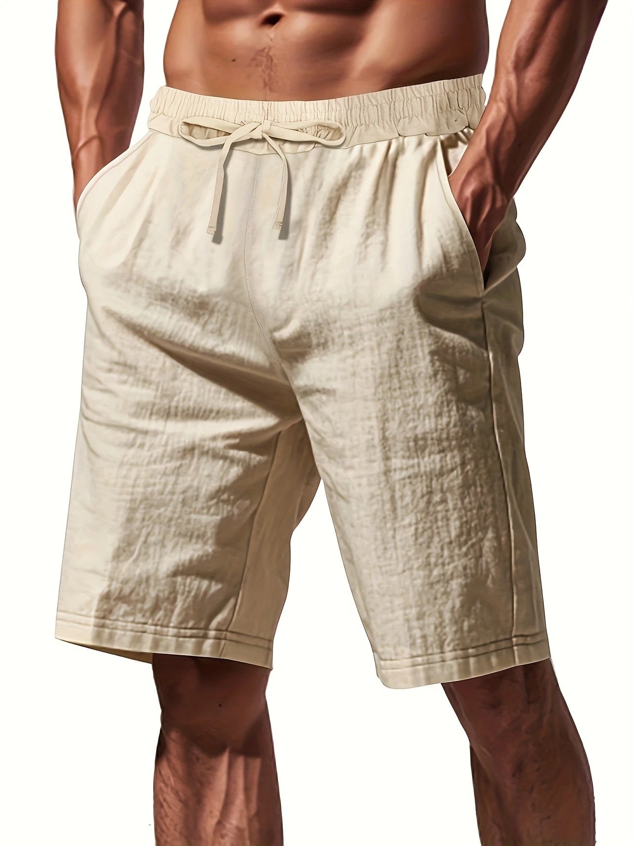 Atmungsaktive Leinenshorts für Herren – Leichte Sommer-, Strand- und Sport-Freizeitkleidung | YFY-WW-2
