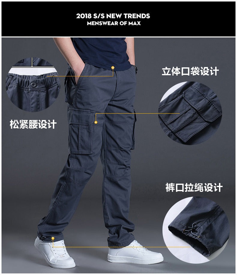 Herren Cargohose Casual Multi Pockets Militär Taktische Lange Hose Outwear Gerade Winterhose | J117