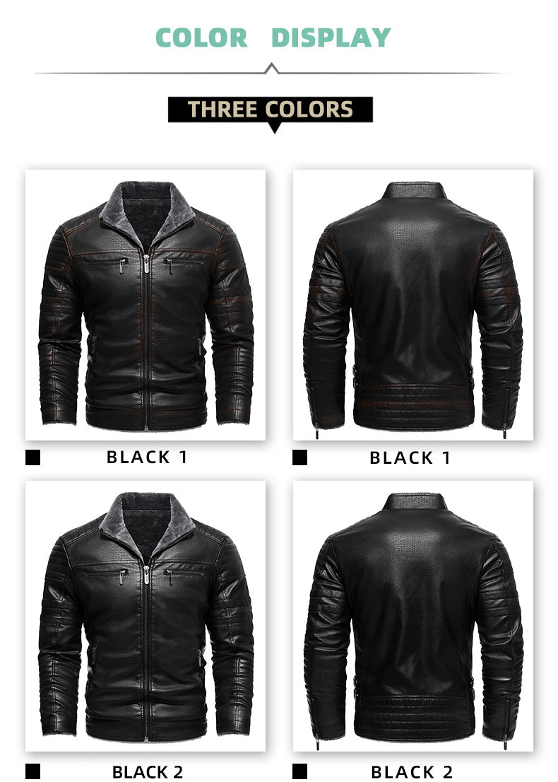Winterlederjacke aus Europa und den USA, verdicktes Kunstpelz, Plüsch, Wärme, Retro-Simulation, Lederstrukturjacke | KH-209