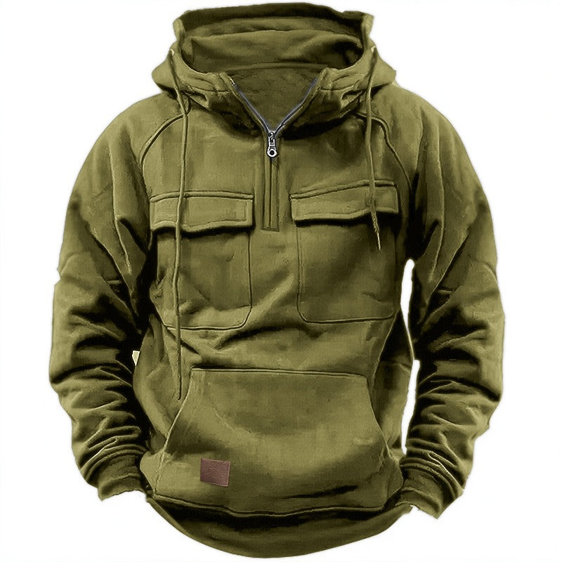 Herren Retro Kapuzenpullover Einfarbig Langarm Hoodie für Herbst & Winter | AL74