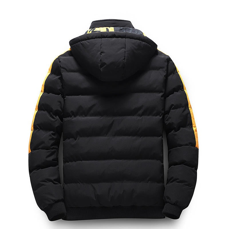Herren Pufferjacke mit Kapuze, lässige Regular Fit Wintermantel Daunenjacke | 2021/TL