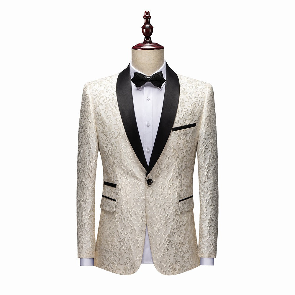 Herren Jacquard Luxus Hochzeitsanzüge Jacken Smoking Bankett Jacquard Blazer | 666